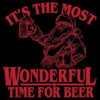 Santa Claus It's The Most Wonderful Time For A Beer Christmas Drawstring Bag