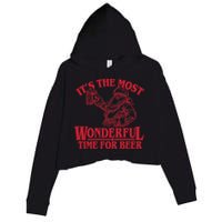Santa Claus It's The Most Wonderful Time For A Beer Christmas Crop Fleece Hoodie