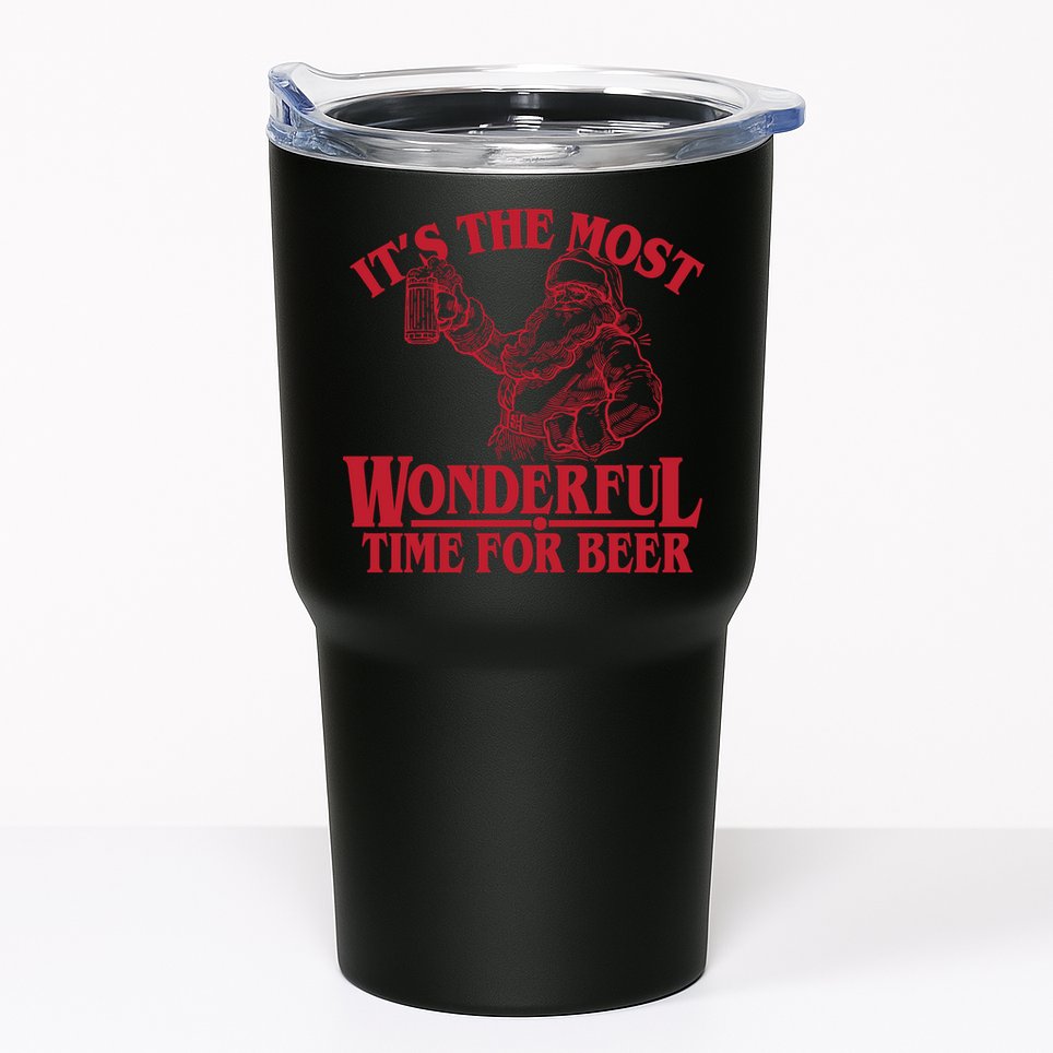 Santa Claus It's The Most Wonderful Time For A Beer Christmas Tumbler