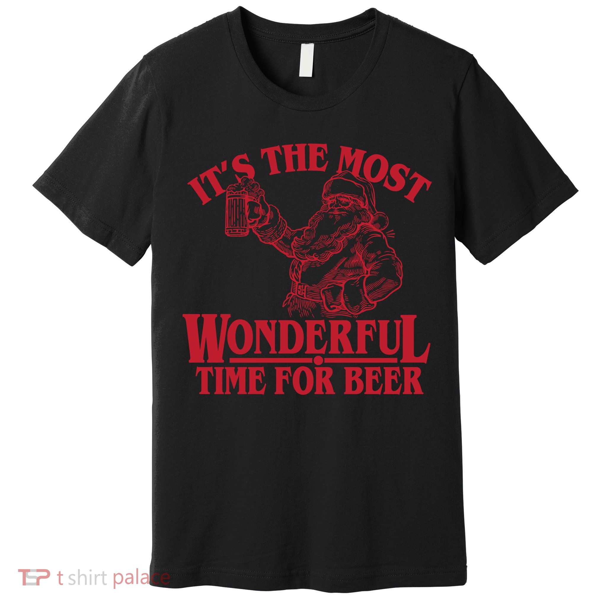 Santa Claus It's The Most Wonderful Time For A Beer Christmas Premium T-Shirt