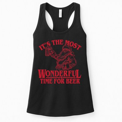 Santa Claus It's The Most Wonderful Time For A Beer Christmas Womens Tank Top