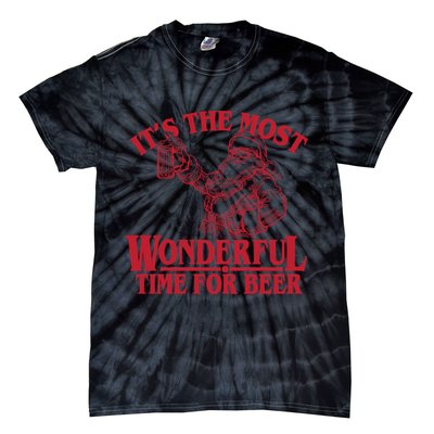 Santa Claus It's The Most Wonderful Time For A Beer Christmas Tie-Dye T-Shirt
