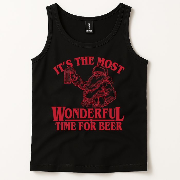 Santa Claus It's The Most Wonderful Time For A Beer Christmas Tank Top