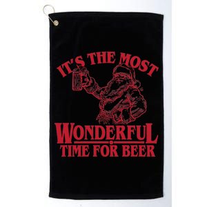 Santa Claus It's The Most Wonderful Time For A Beer Christmas Platinum Collection Golf Towel