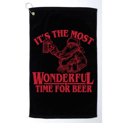 Santa Claus It's The Most Wonderful Time For A Beer Christmas Golf Towel