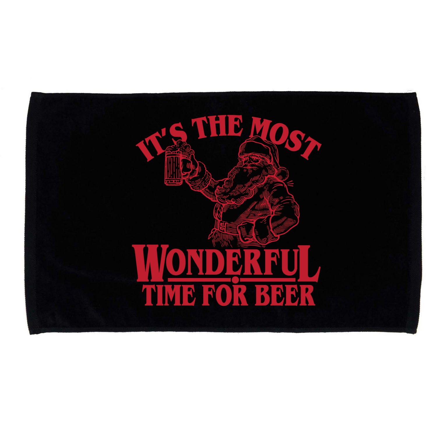 Santa Claus It's The Most Wonderful Time For A Beer Christmas Microfiber Hand Towel