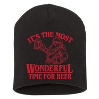 Santa Claus It's The Most Wonderful Time For A Beer Christmas Short Acrylic Beanie