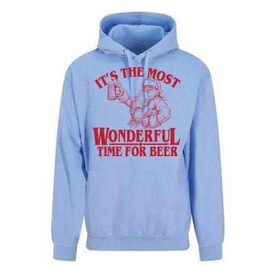 Santa Claus It's The Most Wonderful Time For A Beer Christmas Unisex Surf Hoodie