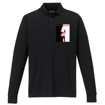 Santa Claus Mafia Movie Poster Christmas Performance Long Sleeve Polo