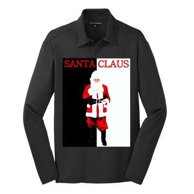 Santa Claus Mafia Movie Poster Christmas Silk Touch Performance Long Sleeve Polo