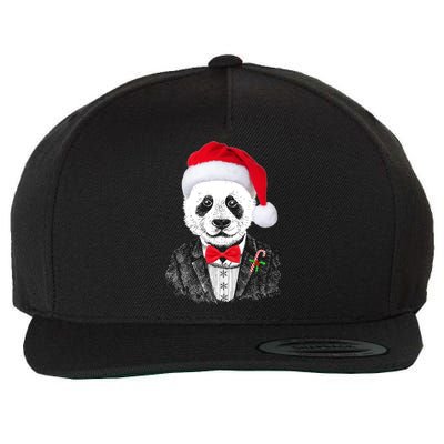 Santa Claus Panda Bear Wool Snapback Cap