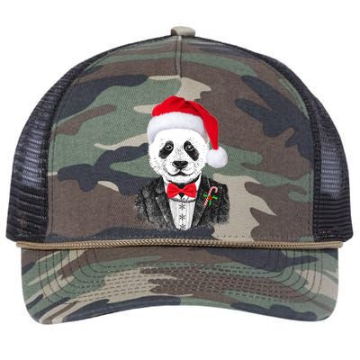 Santa Claus Panda Bear Retro Rope Trucker Hat Cap