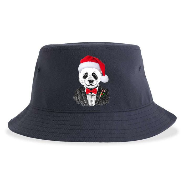 Santa Claus Panda Bear Sustainable Bucket Hat