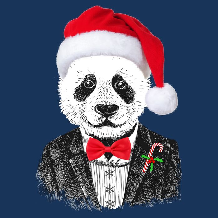 Santa Claus Panda Bear Bucket Hat