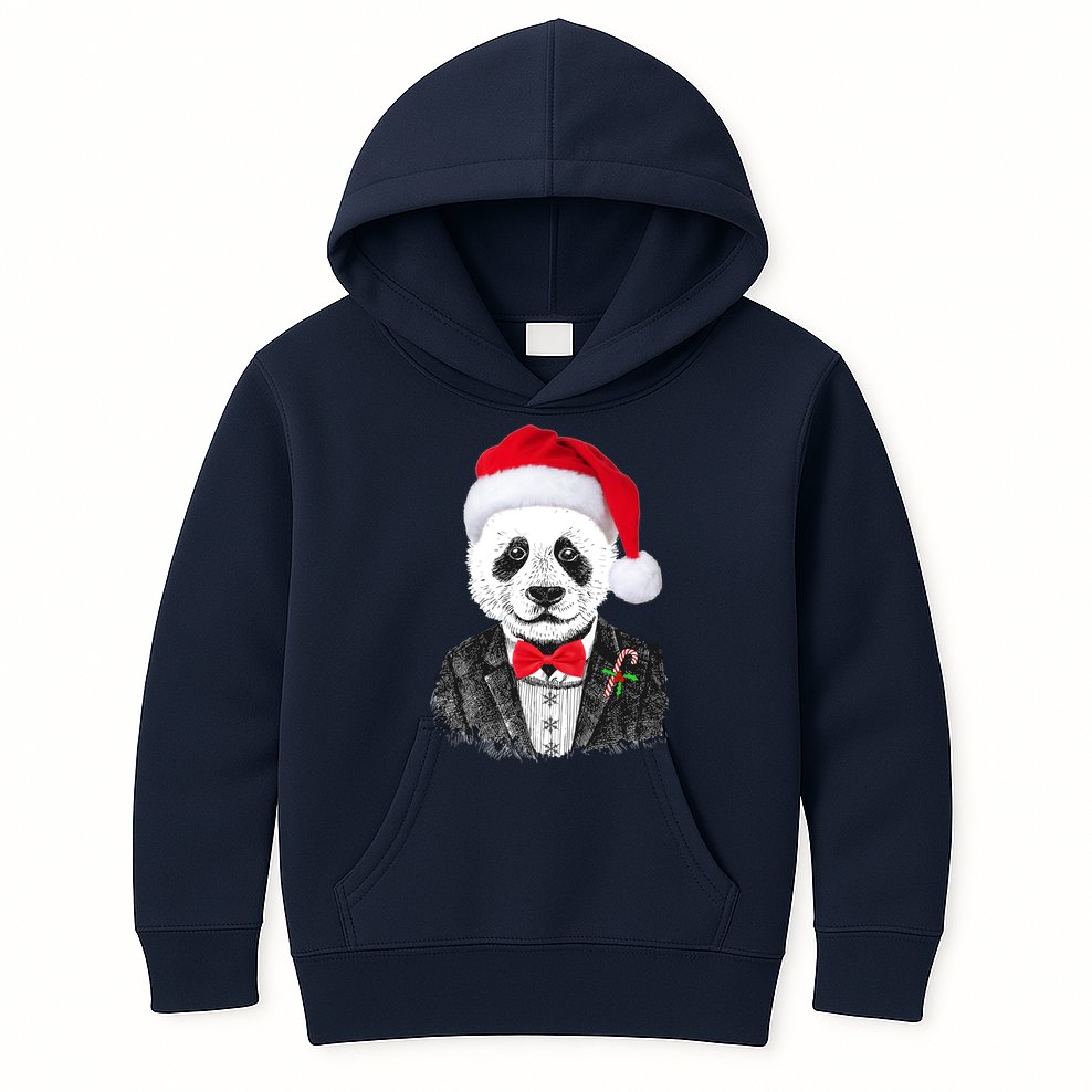 Santa Claus Panda Bear Kids Hoodie
