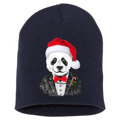 Santa Claus Panda Bear Short Acrylic Beanie