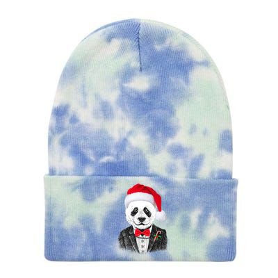 Santa Claus Panda Bear Tie Dye 12in Knit Beanie