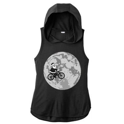 Santa Claus To The Moon Ladies PosiCharge Tri-Blend Wicking Draft Hoodie Tank