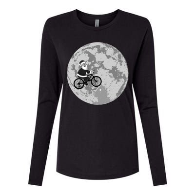 Santa Claus To The Moon Womens Cotton Relaxed Long Sleeve T-Shirt