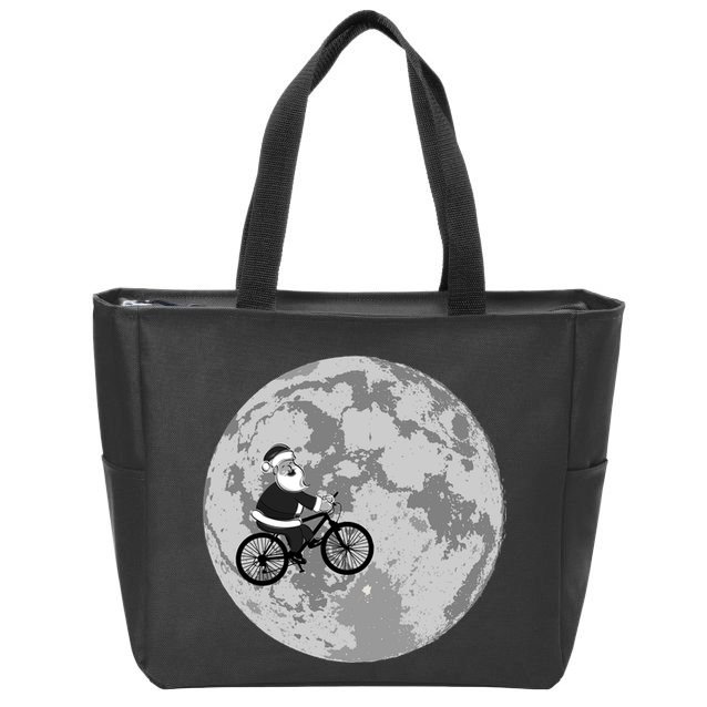 Santa Claus To The Moon Zip Tote Bag