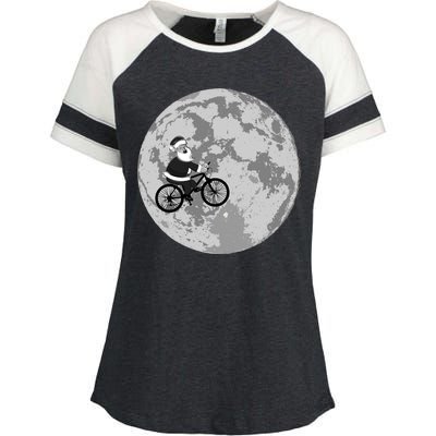 Santa Claus To The Moon Enza Ladies Jersey Colorblock Tee