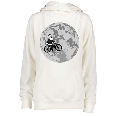 Santa Claus To The Moon Womens Funnel Neck Pullover Hood