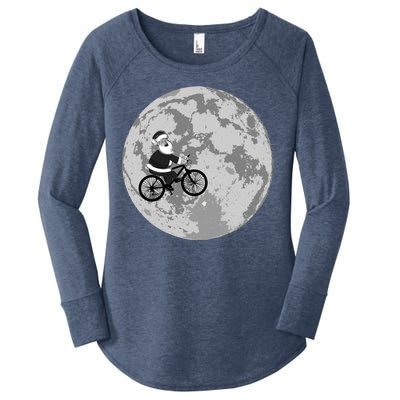 Santa Claus To The Moon Women's Perfect Tri Tunic Long Sleeve Shirt