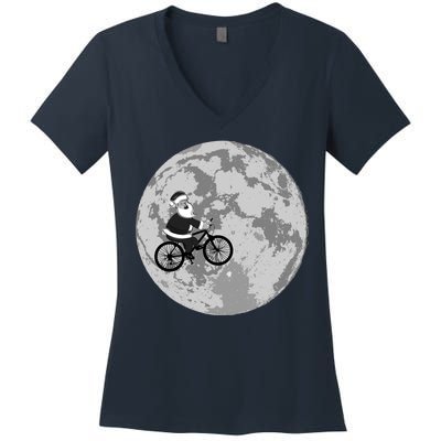 Santa Claus To The Moon Women's V-Neck T-Shirt