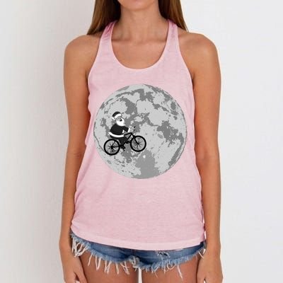 Santa Claus To The Moon Women's Knotted Racerback Tank