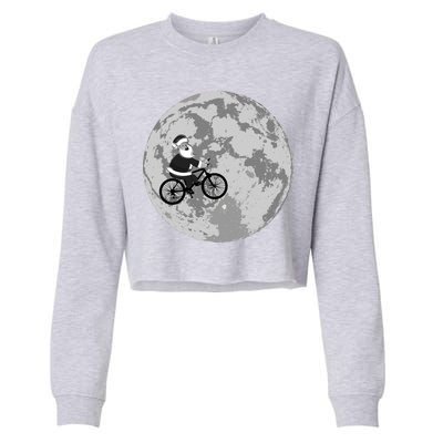 Santa Claus To The Moon Cropped Pullover Crew