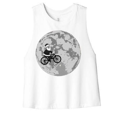 Santa Claus To The Moon Women's Racerback Cropped Tank