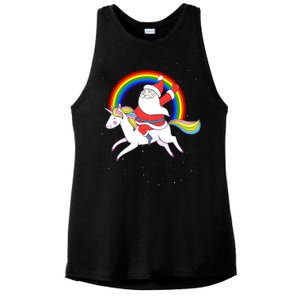 Santa Claus Unicorn Christmas Magic Ladies PosiCharge Tri-Blend Wicking Tank