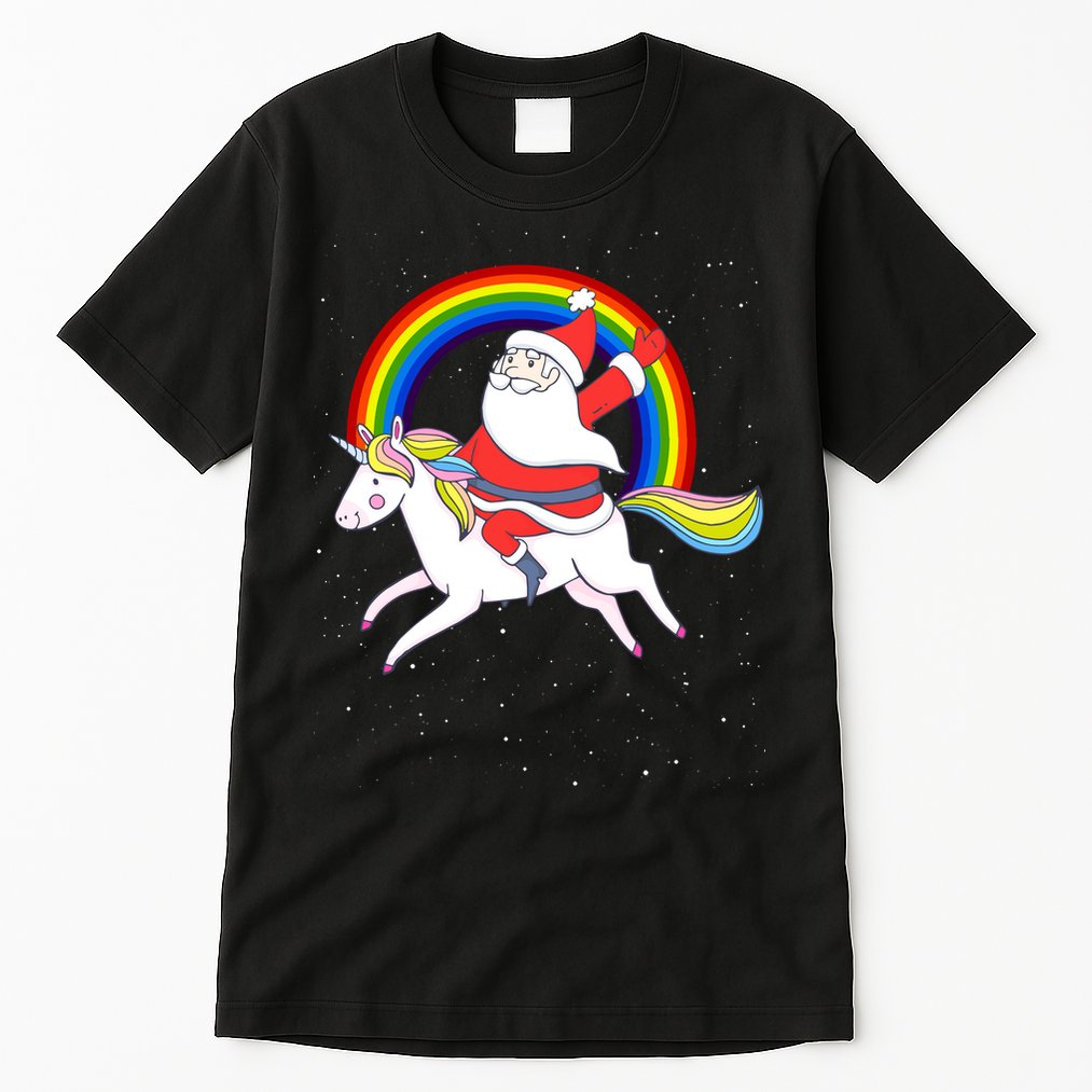 Santa Claus Unicorn Christmas Magic Tall T-Shirt