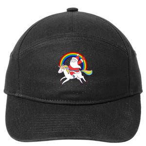 Santa Claus Unicorn Christmas Magic 7-Panel Snapback Hat