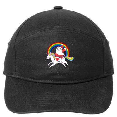 Santa Claus Unicorn Christmas Magic 7-Panel Snapback Hat