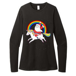 Santa Claus Unicorn Christmas Magic Womens CVC Long Sleeve Shirt