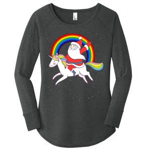 Santa Claus Unicorn Christmas Magic Women's Perfect Tri Tunic Long Sleeve Shirt