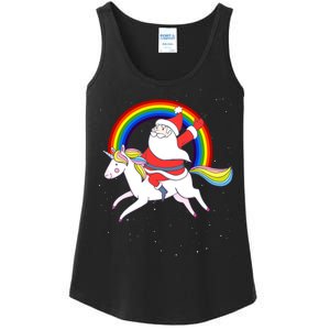 Santa Claus Unicorn Christmas Magic Ladies Essential Tank