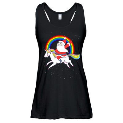 Santa Claus Unicorn Christmas Magic Ladies Essential Flowy Tank