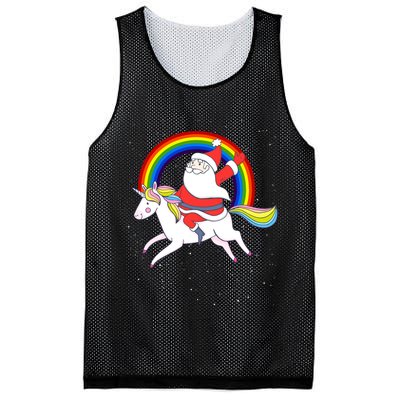 Santa Claus Unicorn Christmas Magic Mesh Reversible Basketball Jersey Tank