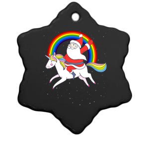 Santa Claus Unicorn Christmas Magic Ceramic Star Ornament