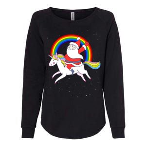 Santa Claus Unicorn Christmas Magic Womens California Wash Sweatshirt