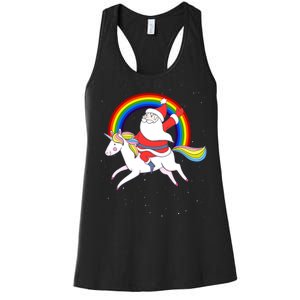 Santa Claus Unicorn Christmas Magic Women's Racerback Tank