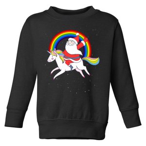 Santa Claus Unicorn Christmas Magic Toddler Sweatshirt