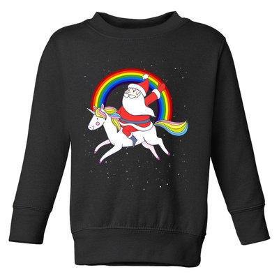 Santa Claus Unicorn Christmas Magic Toddler Sweatshirt
