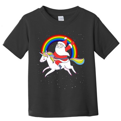 Santa Claus Unicorn Christmas Magic Toddler T-Shirt