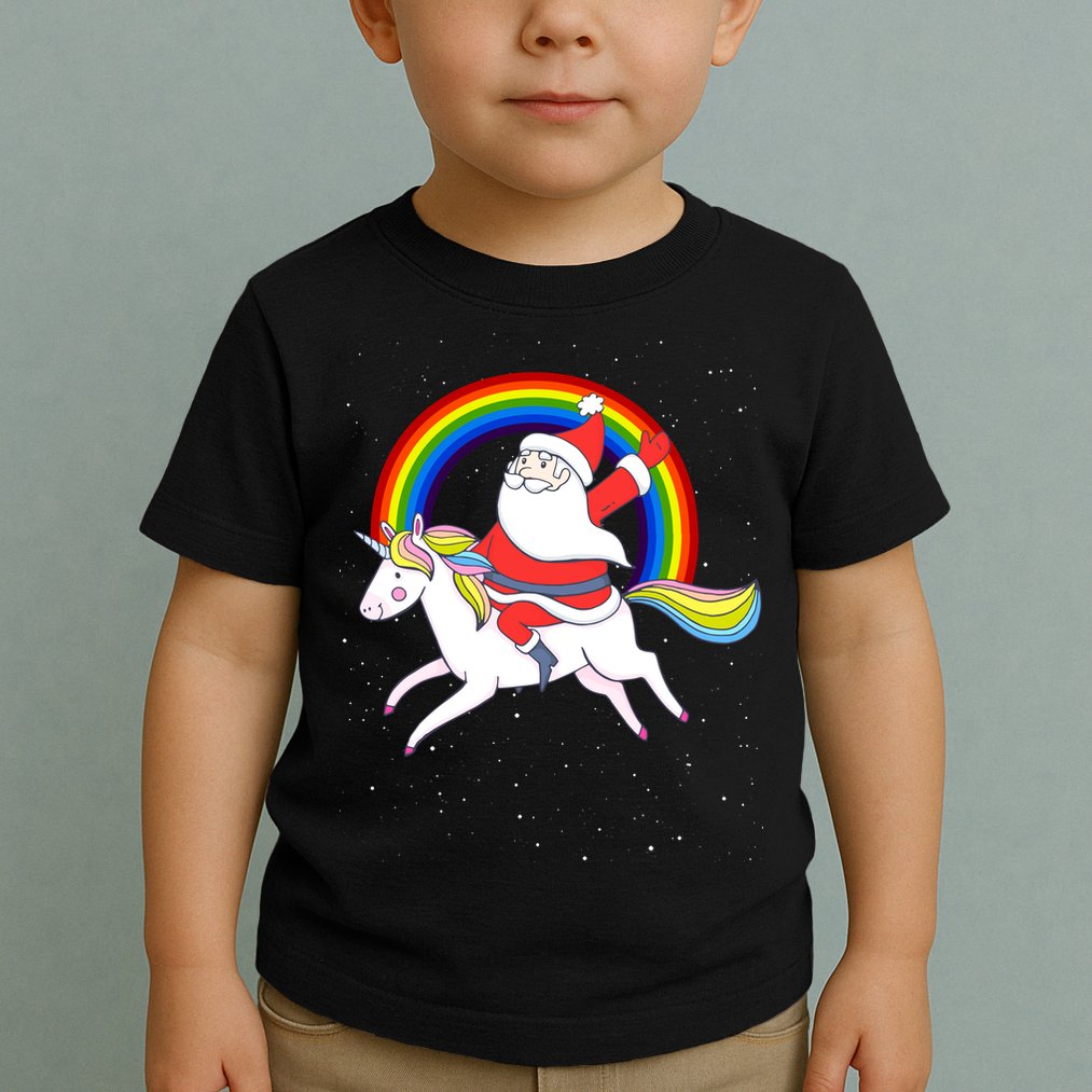 Santa Claus Unicorn Christmas Magic Toddler T-Shirt