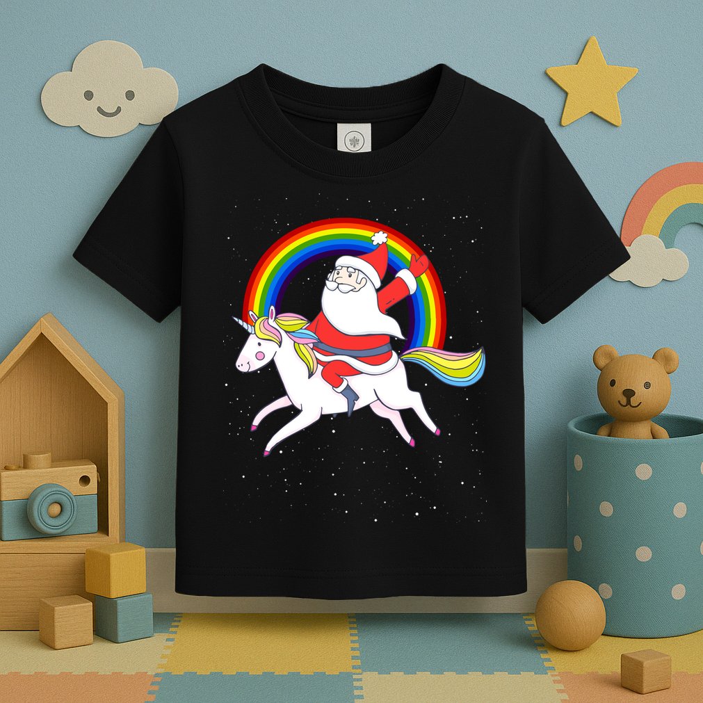 Santa Claus Unicorn Christmas Magic Toddler T-Shirt