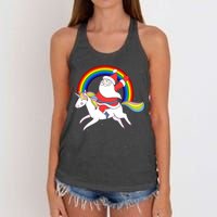 Santa Claus Unicorn Christmas Magic Women's Knotted Racerback Tank