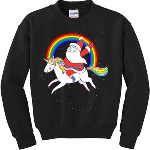 Santa Claus Unicorn Christmas Magic Kids Sweatshirt